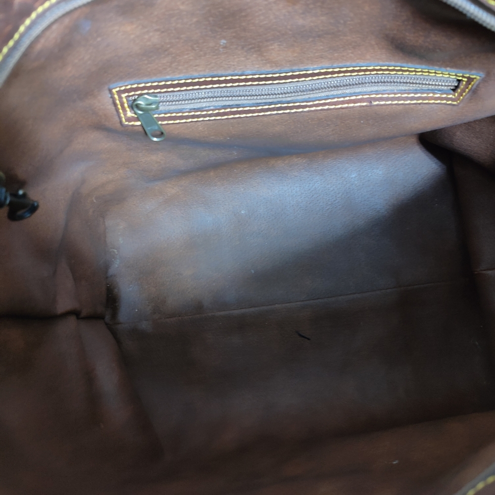 💯Authentic "Signed Original" Eddie Bauer Large leather Tote Bag HTF VTG RARE - Picture 7 of 9